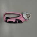 Cordless Electric Scissors, 4V Rechargeable Box Cutter & Cardboard Cutter with Titanium Blade, LED Light, Safety Lock - Rotary Cutter for Fabric, Leather, Carpet, Plastic, Crafting, Sewing (Pink)