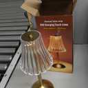 Liliful 8 Pcs LED Portable Cordless Table Lamp Touch Battery Operated Rechargeable Gold Desk Lamp 3 Color Dimmable for Bedroom Living Room Dining (Gold,Rose Style)