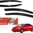 R-GEE Out-Channel Window Rain Guards Fit for Honda Civic Sedan 2012-2015 4-Door, Extra Durable Window Deflectors, Outside-Mount Vent Window Visors Exterior Car Accessories, 4 Pieces