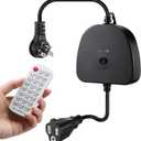 Christmas Light Controller with Remote, Multiple Lighting Effects, Timer, Dusk to Dawn Sensor Control, for Indoor Outdoor Holiday Xmas Lights, Waterproof(1 Channel/16 Functions,Black)