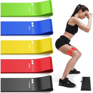 Resistance Bands for Working Out, Exercise Bands Resistance Bands Set with 5 Resistance Levels, Multi-Colored Workout Bands for Indoor & Outdoor Fitness, Leg Strength Training, Yoga