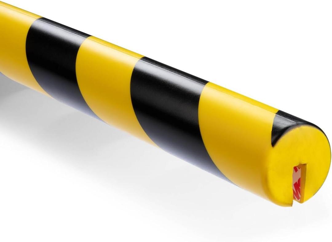 L-Shaped/Circular Edge Protector  19" Durable Polyurethane Foam, High-Visibility Yellow/Black Stripes & Corner Safety Bumper for Impact Protection