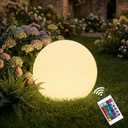 12 Inch Solar Ball Light, Solar Rechargeable Globe Light,16 RGB Colors and Dimmable Globe Light with Remote,Decor for Patio,Garden,Yard,Beach,Pathway,Party Decorative Lighting