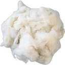 200g Carded Scoured Felting Wool，Wool Filler for Stuffing, Needle Felting, Blending and Dryer Balls, Natural White