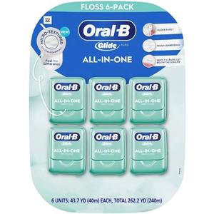 OralB Glide Cool Mint Deep Clean Floss, 6 Count, Glide Dental Floss