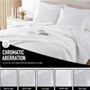 Lavsiry White Queen Size Quilt Bedding Set with Pillow Shams, Summer Lightweight Bedspread Coverlet, Soft Quilted Blanket Thin Comforter for All Seasons, Bright White, Full/Queen(90"x96")