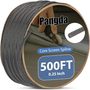 Pangda 500 ft 1/4 Inch Foam Core Screen Spline, Durable Flexible Mesh Screen Retainer Spline for Mosquito Net Fixing Mesh Repair and Installation
