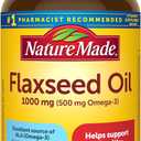 Nature Made Flaxseed Oil 1000 mg, Fish Free Omega 3 Supplement, Dietary Supplement for Heart Health Support, 100 Softgels, 100 Day Supply