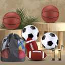 Lenwen 6 Pcs Sport Balls Set for Kids Teens, Include Official Size Basketball Football Soccer Ball with Sport Equipment Bags and Pumps Christmas Training Practice Gift (Retro Colors)