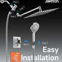 Shower Head,10" Rain Shower Head with Handheld Spray Combo with 11'' Angle Adjustable Extension Arm/High Pressure/Shower System/Square Rainfall Showerhead Bathroom, Chrome