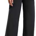 Promover Wide Leg Pants Woman Yoga Pants with Pockets Stretch Loose Casual Lounge Sweatpants Petite/Regular/Tall (Black)