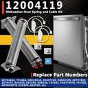 Upgraded 12004119 Dishwasher Door Spring and Cable Kit, Fit for Bos-ch Dishwasher Parts SHE,SHX,SHP Series, Included 00754866 Dishwasher Door Spring Kit Stainless Steel