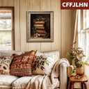 2 x CFFJLHN Vintage Christmas Book Wall Art Decor, Rustic Christmas Bookish Library Pictures Poster Art Prints, Dark Moody Xmas Wall Decor for Home Bedroom Reading Room, 8x10 Inches Unframed