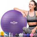 Soft Exercise ball, Anti-Burst Yoga Ball Chair Supports 2200lbs, Workout Equipment w/ Pump for Pregnancy Medicine Birthing Physical Therapy Stability Excersing Birth Swiss Fitness Gym Physio Labor Abs (S 45cm), Purple)