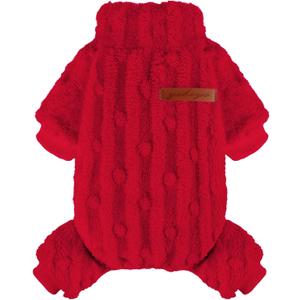 Dog Christmas Sweaters for Small Dogs Boy Girl, Turtleneck Pullover Dog Pajamas Thick Warm Clothes, Cold Weather Fleece Coat Puppy Pjs Chihuahua Yorkie Onesies Pet Doggie Male Female, Red,XS