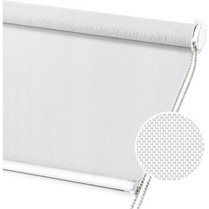 ChrisDowa Light Filtering Roller Shades, with 5% Openness Solar Screen, Flame RetardantFabric. Solar Semi Sheer Roller Blinds for Office and Home. Easy to Install.Light Grey,20" W x 72" H