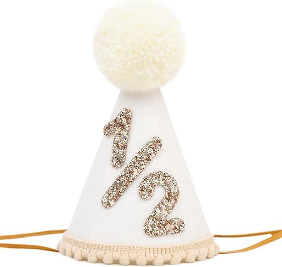 Girl/Boy 1/2 Birthday Hat - 6 Months Birthday Decorations,1/2 Way To One Decoration,1/2 Way To One Decoration