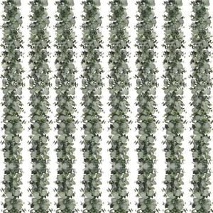 Dolicer 8 Packs 6FT Artificial Eucalyptus Garland, Faux Greenery Garland Hanging Fake Silver Dollar Eucalyptus Leaves Vines for Wedding Backdrop Arch Table Wall Party Home Decor