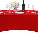 Spandex Table Cover for 8FT or 4ft or 6ft Table Universal Fitted Stretch Tablecloth for Party, Banquet, Wedding and Events-Red