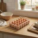 Clear Egg Holder for Refrigerator - Stackable Plastic Egg Tray with Lid, Large Capacity Egg Storage Bin, Durable Fridge Organizer for Kitchen & Countertop - Holds 24 Eggs