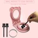 2Pcs Uncrustable Sandwich Cutter,Round&Square Uncrustable Sandwich Maker,Crustless Sandwich Cutters with Brush,Sandwich Cutter and Sealer for DIY Breakfast Lunch Picnic(Blue S+Pink R)