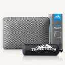 Travel Pillow Memory Foam Pillows, Camping Pillow-Compressible Medium Firm, Breathable Cover, Ideal Backpacking Hiking, Bed Pillows, Airplane and Car (Dark Grey, S)