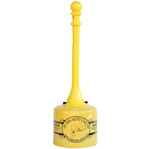 Eagle 1205 Galvanized Steel Poly Tube Cigarette Butt Receptacle, 5 Gallon Capacity, 40" Height, 12" Diameter, Yellow