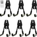 Garage Storage Utility HooksGarage Garden Tool OrganizerSteel Wall Mount Hooks, Garden Small U Hooks (6 Pack-Black)