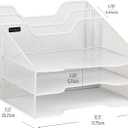 Mind Reader Metal Mesh Desktop File Organizer, 3-Tier Paper Tray with 5 Compartments, Office Mail Sorter, White