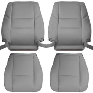 NLQR Front Driver and Passenger Side Bottom and Top Back Replacement Seat Covers Microfiber Leather Gray Compatible with Toyota Sequoia Tundra 2000 2001 2002 2003 2004 2005 2006