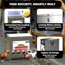 Metal Chicken Feeder Large Capacity 85lbs Automatic Metal Rat Proof Chicken Feeders No Waster Weatherproof Poultry Feeder for Chickens, Geese, Ducks, Turkeys, Quails (10-Port)