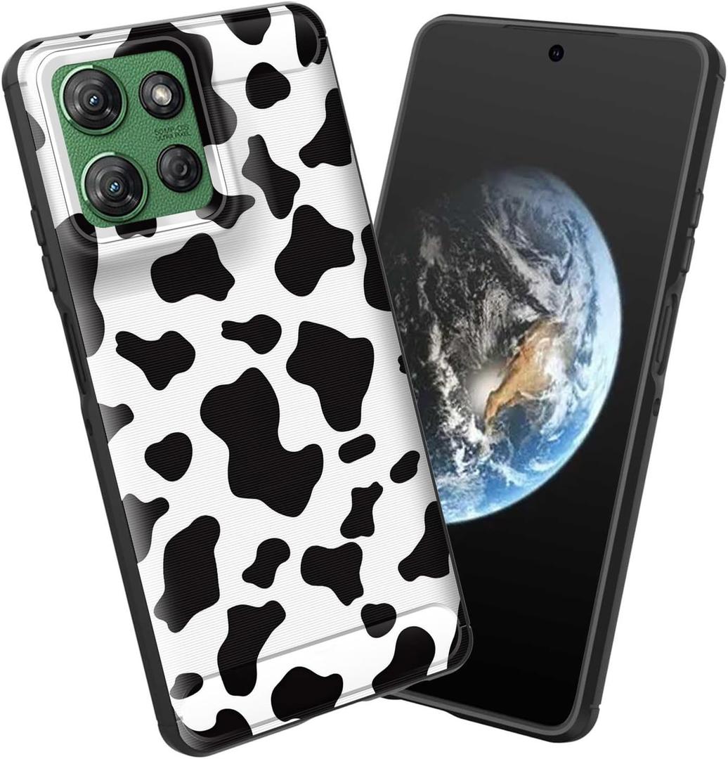 for Moto G 5G 2025 Case,Soft TPU Slim Fashion Anti-Fingerprint Non-Slip Protective Phone Case Cover for Motorola Moto G 5G 2025 6.7 inch,Cow Print