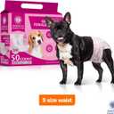 American Kennel Club Female Dog Wrap, Disposable Diapers with Wetness Indicator, Small, 50 Count