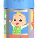 THERMOS FUNTAINER Water Bottle with Straw - 12 Ounce - Kids Stainless Steel Vacuum Insulated Water Bottle with Lid, Cocomelon