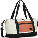 Weekender Bags for Women, Stylish Travel Duffel Bag with Removable Waterproof Pouch & Adjustable Strap, Cabin Bags 40x20x25, 20L Underseat Holdall Travel Bag-Cinnamon Tricolo