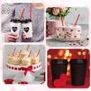 2 x Whaline 100Pcs Valentine Paper Straws Red Heart Straws Disposable Gold Foil Heart Drinking Straws for Valentine Wedding Birthday Party Supplies