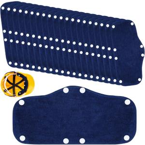 20-Pack Cotton Hard Hat Sweatbands, Washable Liner for Comfort (Blue)