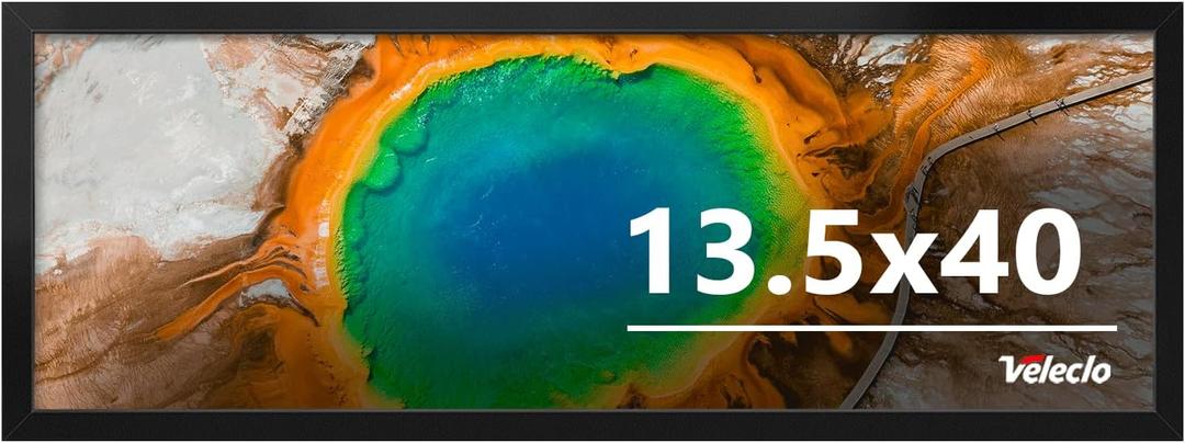 13.5x40 Picture Frame for Wall Display, 13.5x40 Black Picture Frame with Shatter Resistant Plexiglass, Stable and Sturdy 13.5 x 40 Poster Frame for Wall Display, Handpicked Gift Collection