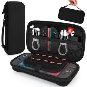 Vilante Carrying Case for Nintendo Switch 2 (2025),Protective Hard Shell Switch Travel Bag with 10 Game Card Slots Portable Pouch for Nintendo Switch 2 Case for Switch 2 Console and Accessories, Black