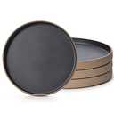 meicilin Dinner Ceramic black Plates (set of 4), 10 inch Black Porcelain Plates, Steak dinner plate, Kitchen Porcelain Serving Dishes for Salad, Pasta, Dessert, Microwave, and Dishwasher Safe