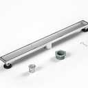 Bochni Linear Shower Drain 28" Brushed 304 Stainless Steel | Fast Drainage | Tile Inserted | Stainless Floor Drain Grate | Hair Strainer | Drain Key | The Upgrade for Your Bathroom