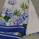 Hydrangea Floral Tablecloth Waterproof, Blue Flower Butterfly Table Cloth Rectangle Stain Resistant, Washable Table Cover for Home Kitchen Dining Party Decoration (5570 Inch)