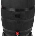 RTS Home Accents Premium 55-Gallon Eco Rain Barrel with Removable Lid, Flat Back Rain Water Collection Barrel, Made with 100% Recycled Plastic, Stand Included, Black