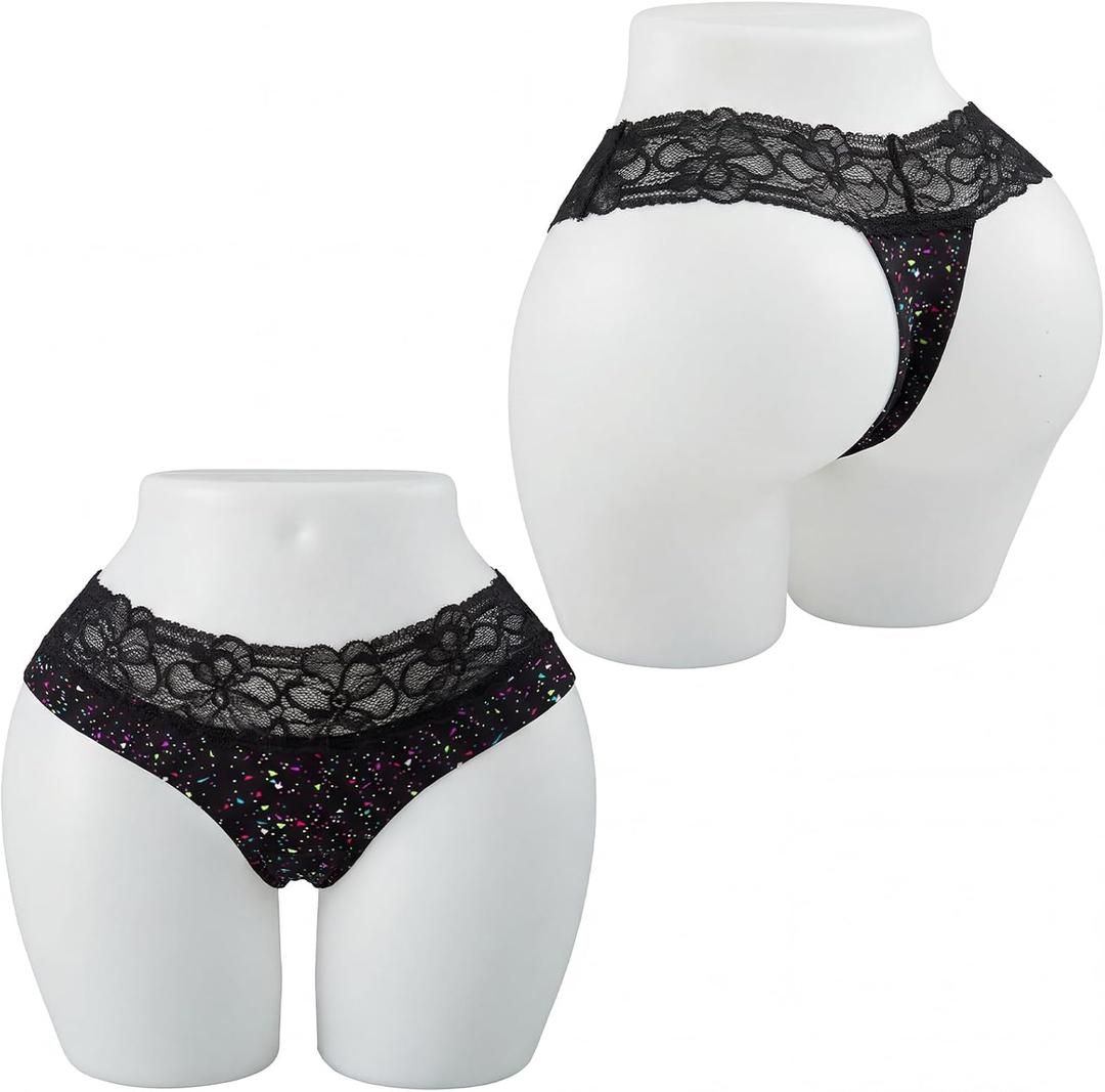 Briwooody Brazilian Curvy Hip BBL Mannequin Half Body African American Female for Panty Underwear Clothing Form Display (White)