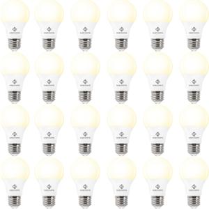 A19 3000K LED Light Bulbs Warm White, Non-Dimmable E26 Led Bulb, 60 Watt Light Bulbs Equivalent, Efficient 8 Watt, 800 Lumens, 15000 Hours, ETL/UL Listed, 24 Pack