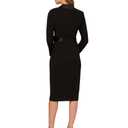 Adrianna Papell Stretch Crepe Tuxedo Faux Wrap Dress with Satin Shawl Collar Black 6