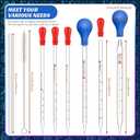 16 Pieces Glass Pipettes Graduated Dropper 2 Pcs 0.5 ml to 10 ml Glass Liquid Dropper with Rubber Caps 2 Pcs 20 cm Stir Rod and 2 Washing Brush for Transfer Liquid Essential Oil