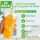 Lilymicky 60 Sets 24 oz Clear Plastic Cups with Dome Lids, 24 oz Disposable Plastic Drinking Parfait Cups for Ice Coffee, Smoothie, Frappuccino, Bubble Boba