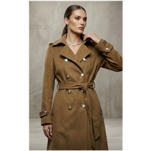 Brown Trench Coat with Hood Size XL