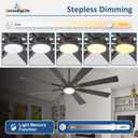 Large Ceiling Fans with Lights: Modern 66 Inch 8 Blade Outdoor Ceiling Fan with Remote APP Control - Dimmable Black Big Fan light Indoor Reversible 6 Speed Quiet DC Motor